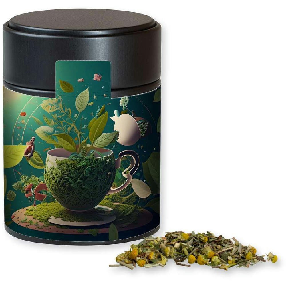 Kräutertee Kräuterfantasie, ca. 30g, Metalldose Midi schwarz