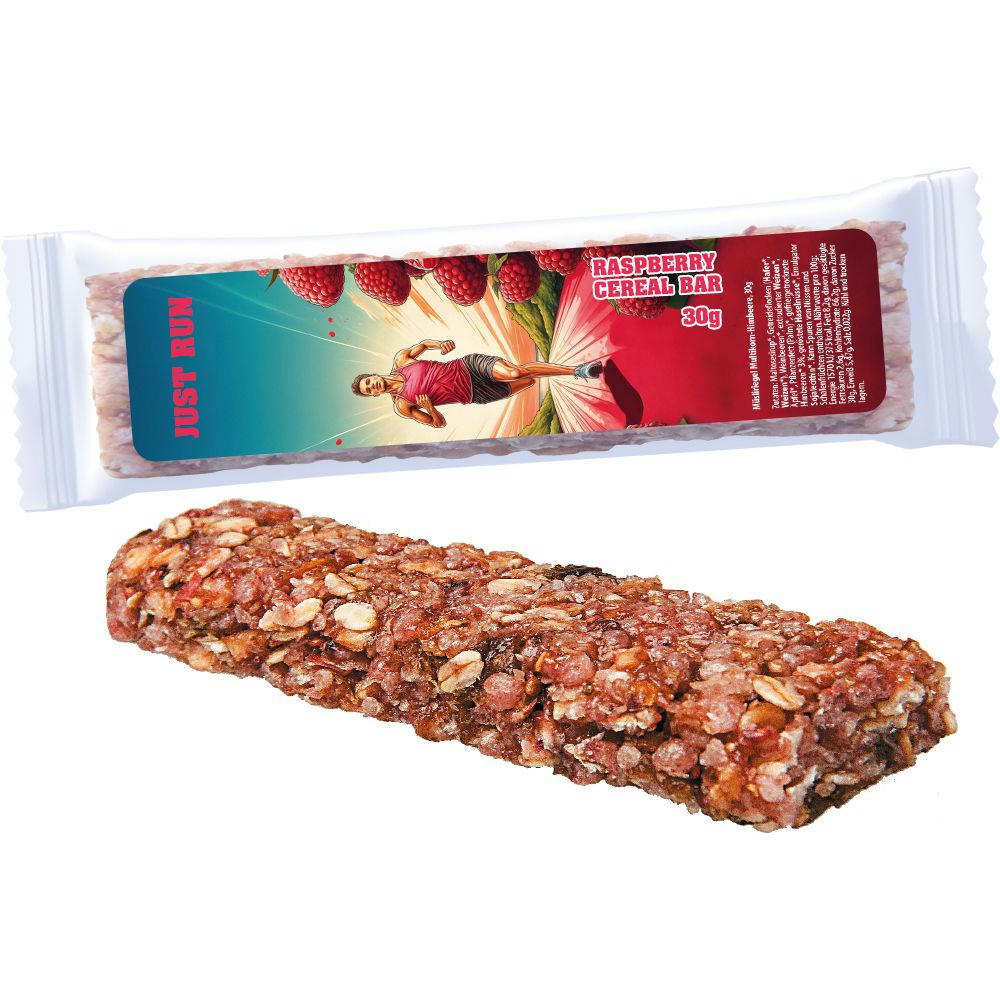 Müsliriegel Multikorn-Himbeere, 30g, Express Flowpack mit Etikett