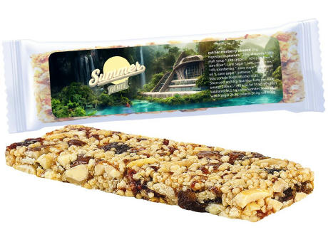 Knusperriegel Cranberry-Mandel, 25g, Express Flowpack mit Etikett