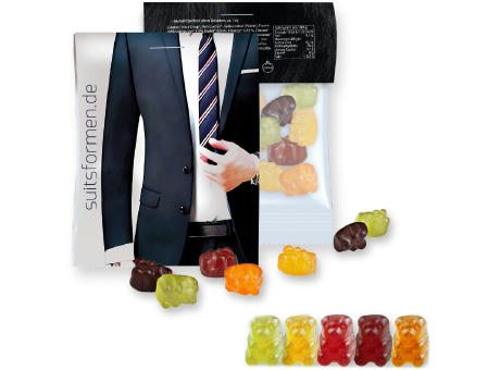 Gummibärchen ohne Gelatine, ca. 15g, Express Midi-Tüte mit Werbereiter