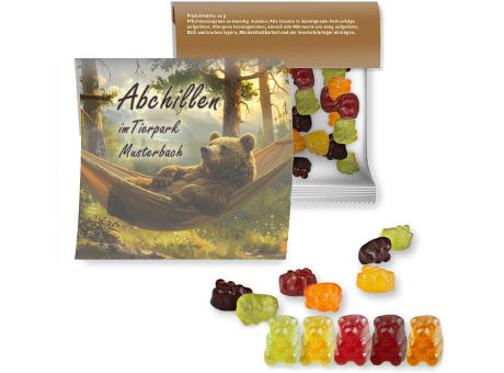 Gummibärchen ohne Gelatine, ca. 30g, Express Maxi-Tüte mit Werbereiter