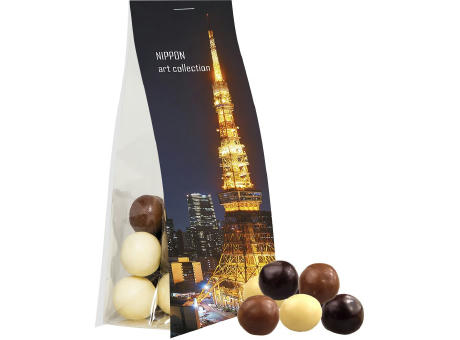 Knusperkugeln-Mix, ca. 20g, Express Blockbodenbeutel mit Werbereiter