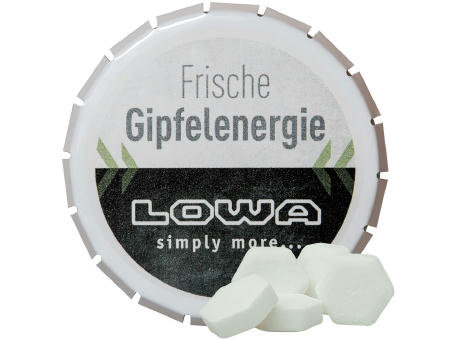 Traubenzucker Orange Drops, ca. 20g, Klick-Klack Dose weiß