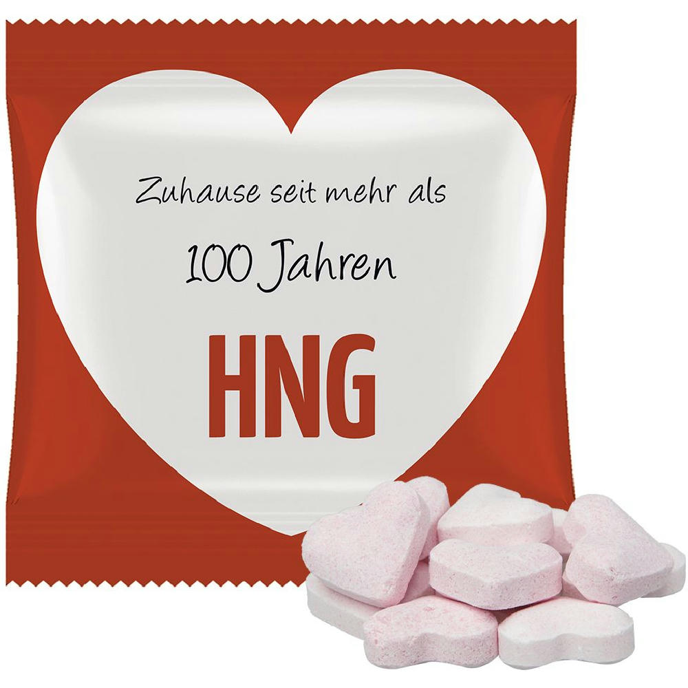 Brause-Herzen Mix Erdbeere und Wildkirsche, ca. 10g, Mini-Tüte