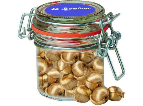 Goldnüsse Bonbons, ca. 60g, Bonbonglas Mini