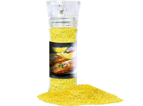 Gewürzmischung Zitronen-Salz, ca. 80g, transparente Gewürzmühle