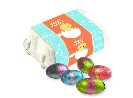 Schoko Ostereier, ca. 40g, Eierkarton