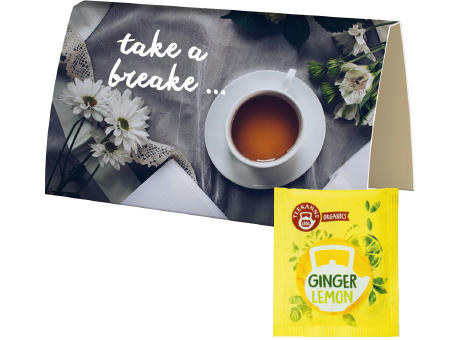 Beuteltee Ginger Lemon, ca. 1,8g, Werbekarte A6 gefaltet