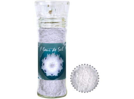 Fleur de Sel, ca. 40g, transparente Gewürzmühle