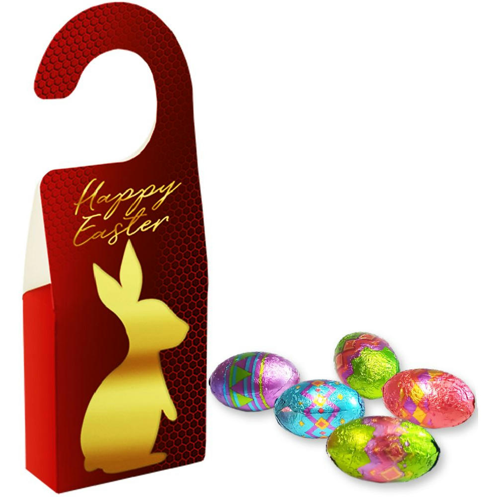 Schoko Ostereier, ca. 40g, Türhänger Box