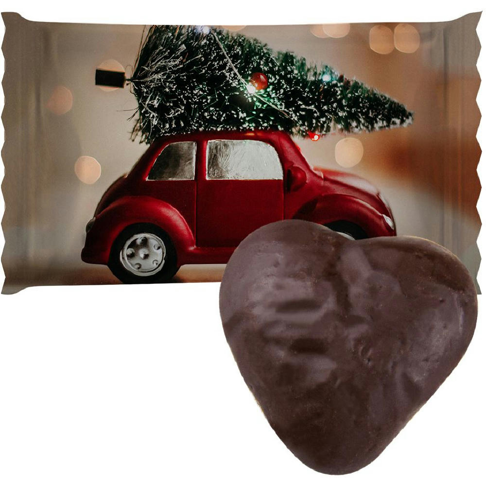 Lebkuchen Schokoherzen gefüllt, ca. 12g, Flowpack