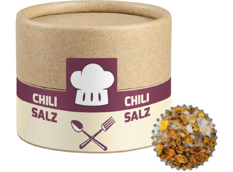 Gewürzmischung Chili-Salz, ca. 30g, Kraftpapierdose Mini