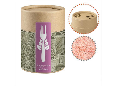 Rosa Kristallsalz, ca. 135g, Kraftpapierstreuer Midi