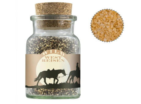 Gewürzmischung Rauch-Salz grob, ca. 130g, Korkenglas