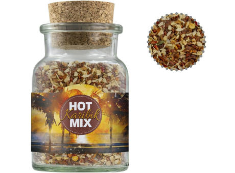 Gewürzmischung HOT Karibik Mix, ca. 50g, Korkenglas