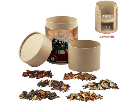 Verschiedene Weihnachts Teesorten, , ca. 150g, Doppel Kraftpapierdose Maxi