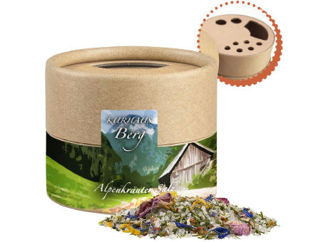 Alpenkräuter Salz, ca. 50g, Kraftpapierstreuer Mini