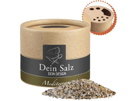 Mediterranes Salz, ca. 50g, Kraftpapierstreuer Mini