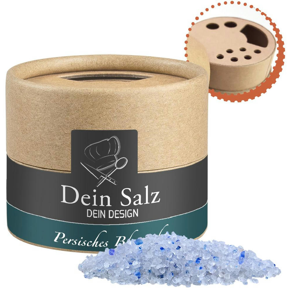 Persisches blaues Saphirsalz, ca. 55g, Kraftpapierstreuer Mini