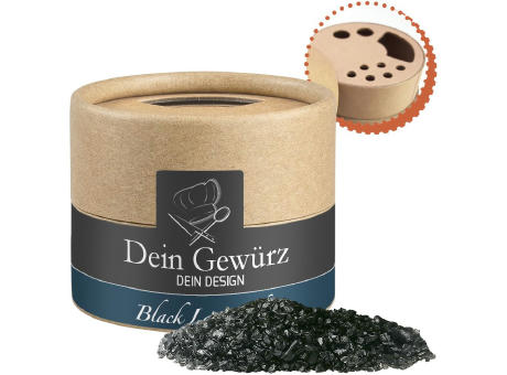 Gewürzmischung Black Lava Salz, ca. 75g, Kraftpapierstreuer Mini