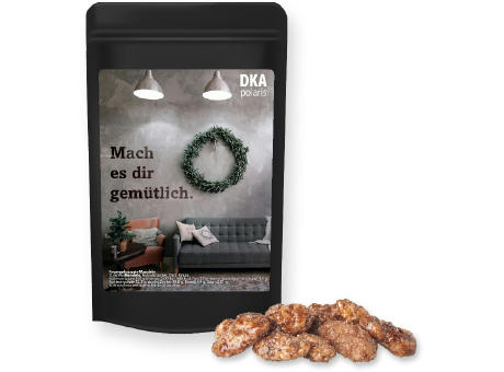 Feuergebrannte Mandeln, ca. 30g, Standbeutel Mini schwarz