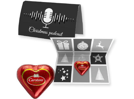 Lübecker Marzipanherzen, ca. 12g, Werbekarte gefaltet