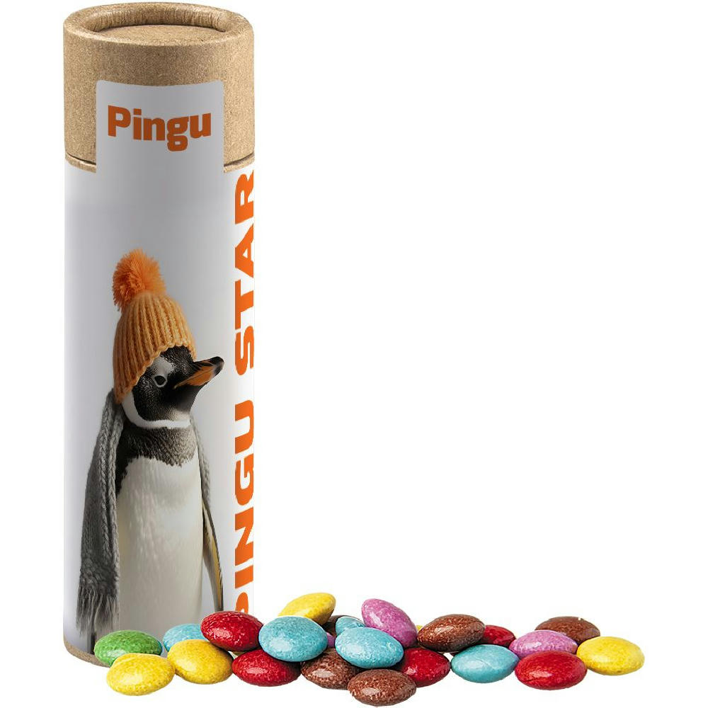 Bunte Schokolinsen, ca. 30g, Kraftpapierrolle