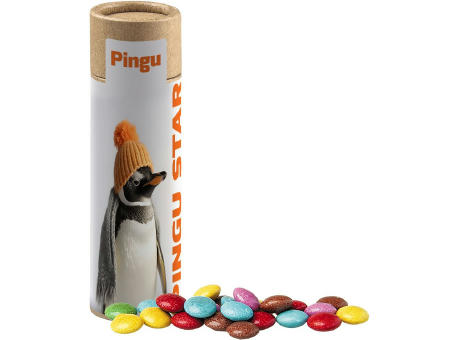 Bunte Schokolinsen, ca. 30g, Kraftpapierrolle