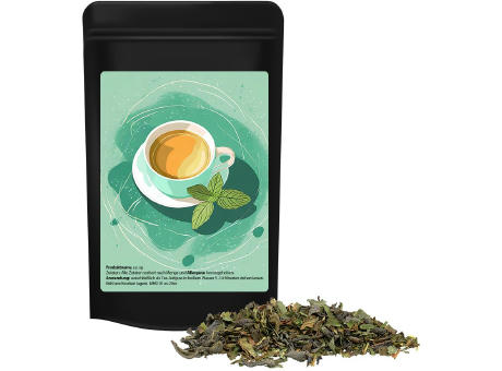 Grüner Tee mit Minze, ca. 12g, Standbeutel Mini schwarz