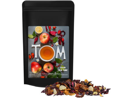 Früchtetee gute Laune, ca. 50g, Standbeutel Midi schwarz