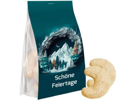 Vanillekipferl, 100g, Express Blockbodenbeutel mit Werbereiter