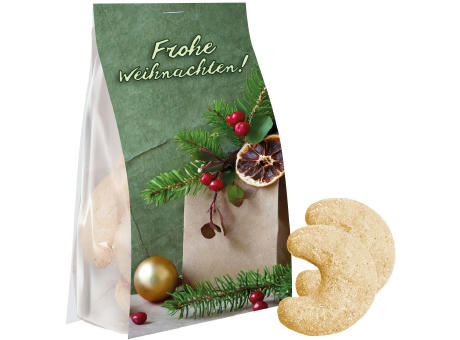 Vanillekipferl, 100g, Express Blockbodenbeutel mit Werbereiter