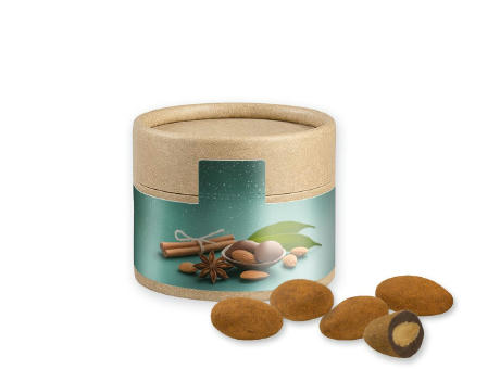 Schokomandeln mit Zimt, ca. 40g, Kraftpapierdose Mini