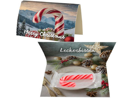 Zuckerstange, ca. 5g, Werbekarte gefaltet