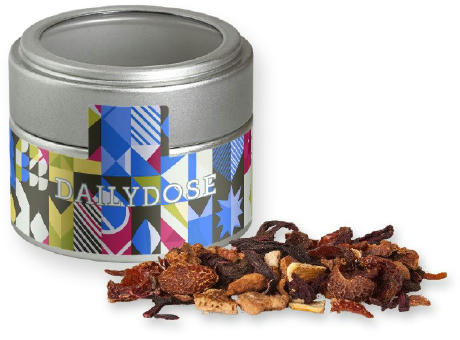 Glühweingewürz fein, ca. 30g, Metalldose Mini mit Sichtfenster silber