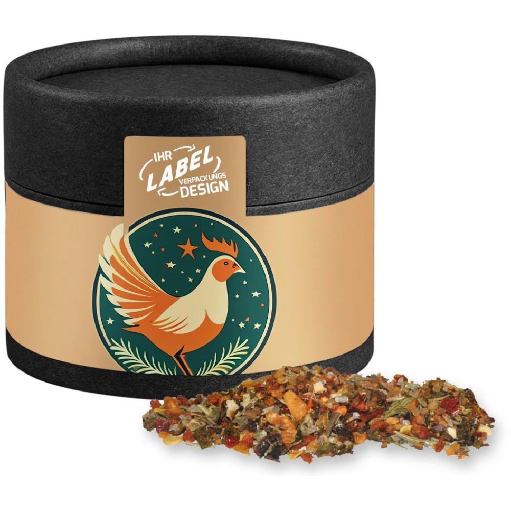 Weihnachts Gewürzmischung Geflügel, ca. 30g, Kraftpapierdose Mini schwarz