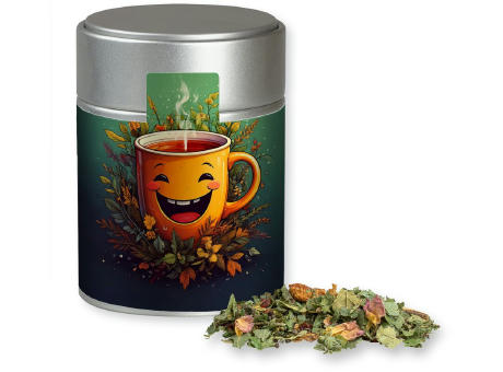 Kräutertee Glücksgefühle, ca. 50g, Metalldose Midi silber