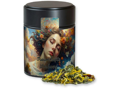 Kräutertee Lavendel, ca. 30g, Metalldose Midi schwarz