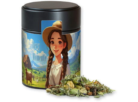 Kräutertee Bergtee & Zitrus, ca. 40g, Metalldose Midi schwarz