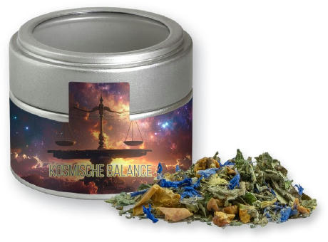 Kräutertee Harmonie, ca. 17g, Metalldose Mini mit Sichtfenster silber