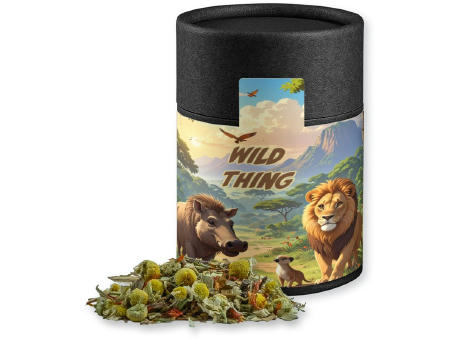 Rotbuschtee Entspannungszeit, ca. 40g, Kraftpapierdose Midi schwarz