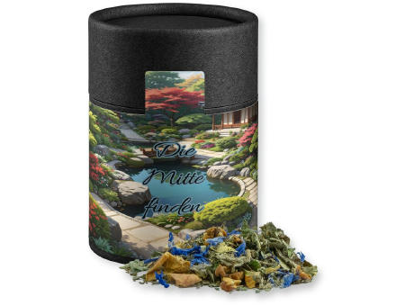 Kräutertee Harmonie, ca. 30g, Kraftpapierdose Midi schwarz