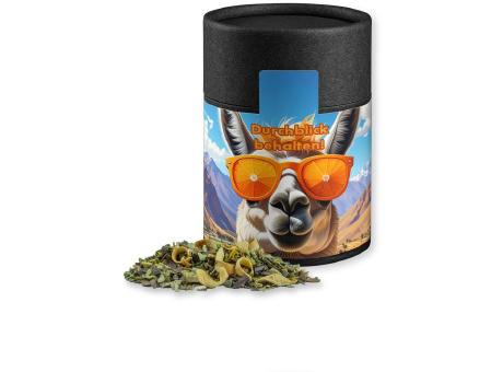 Matetee Orange, ca. 33g, Kraftpapierdose Midi schwarz