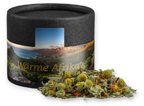 Rotbuschtee Entspannungszeit, ca. 20g, Kraftpapierdose Mini schwarz