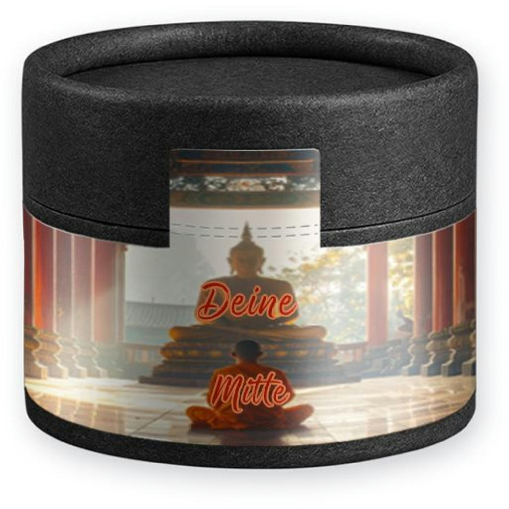 Kräutertee Seelenwohl, ca. 11g, Kraftpapierdose Mini schwarz