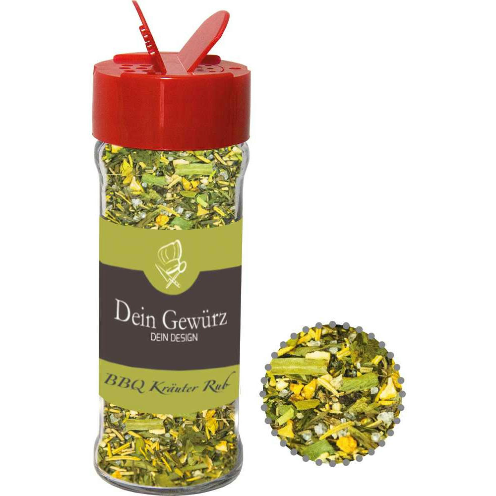 Gewürzmischung BBQ Kräuter Rub, ca. 30g, Glas mit Streuaufsatz