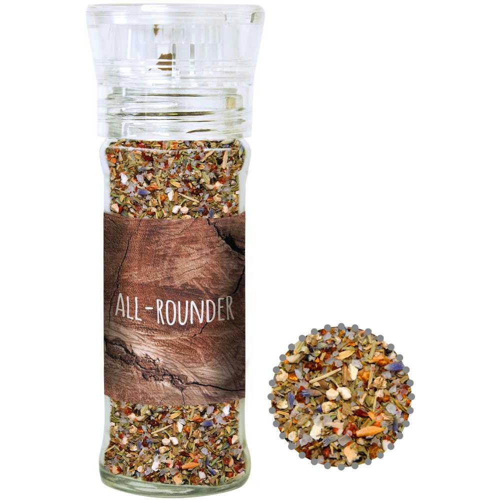 Gewürzmischung Alleskönner, ca. 50g, transparente Gewürzmühle