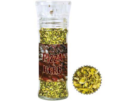 Gewürzmischung Pizza-Kräuter, ca. 15g, transparente Gewürzmühle