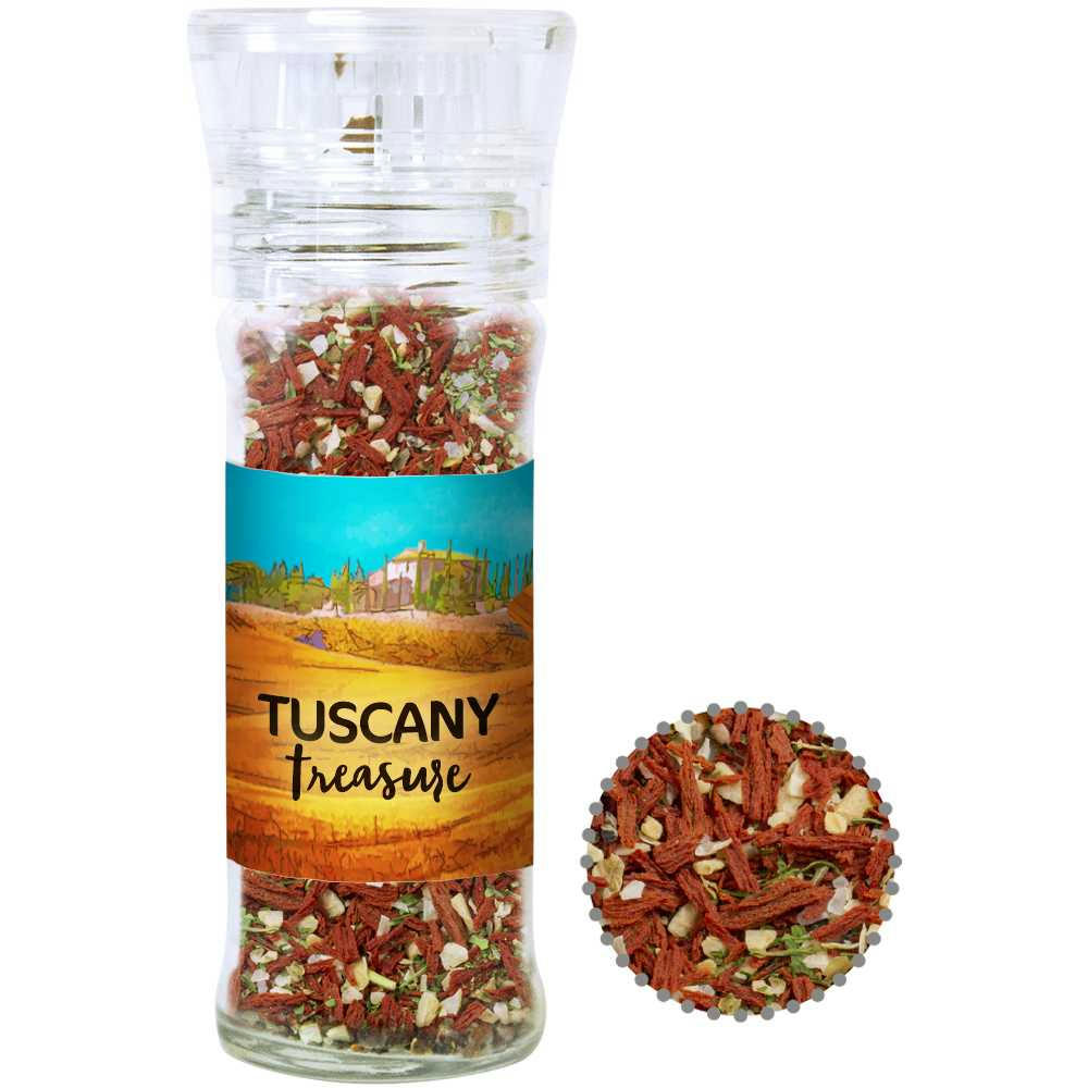 Gewürzmischung Toskanische Bruschetta, ca. 35g, transparente Gewürzmühle