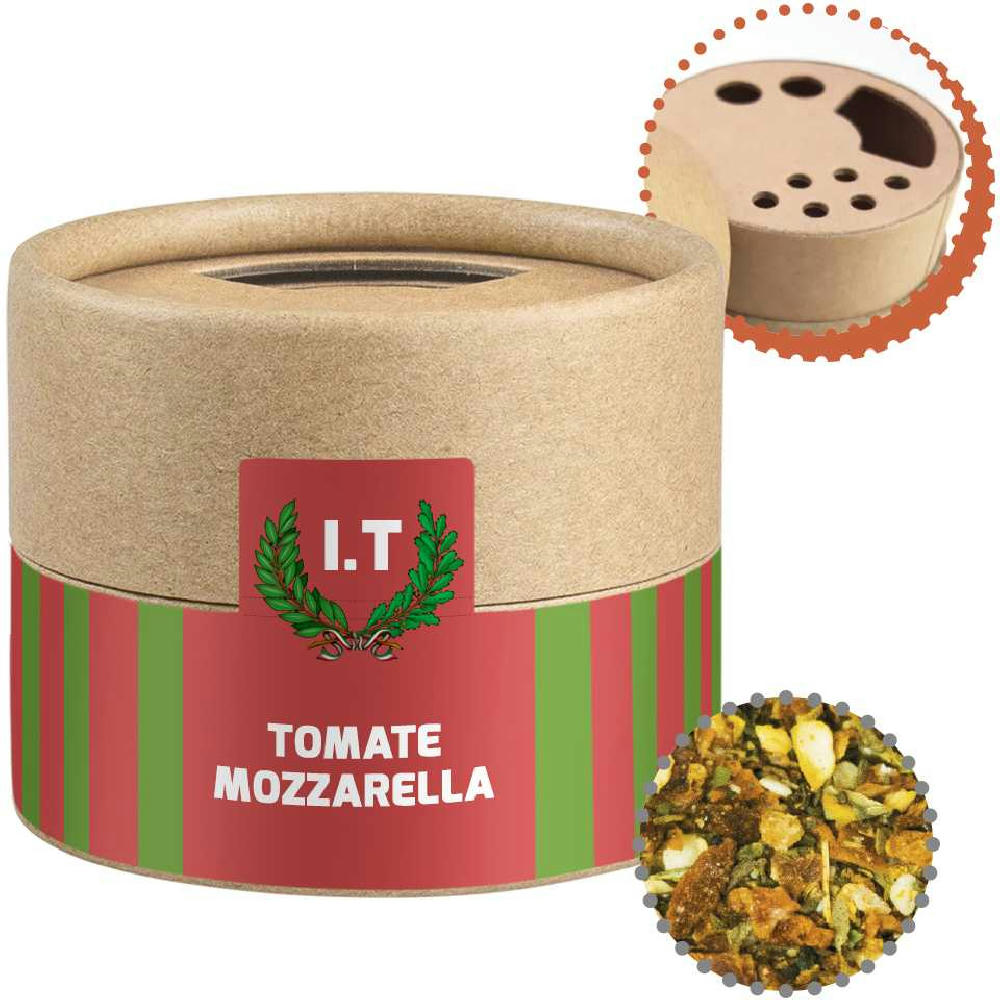 Gewürzmischung Tomate-Mozzarella, ca. 28g, Kraftpapierstreuer Mini